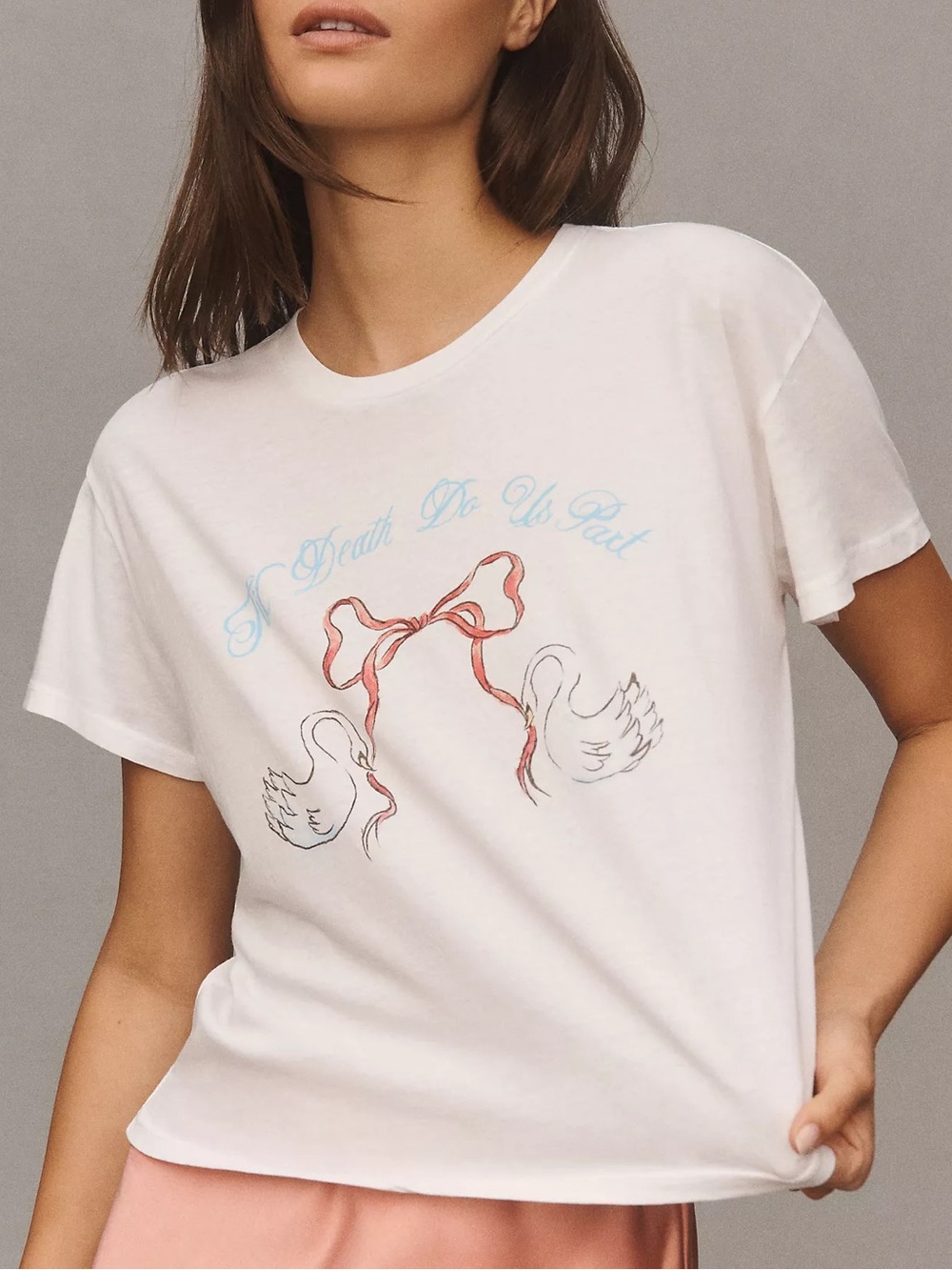 Girl Dangerous 'Til Death Do Us Part Short Sleeve Swan Graphic Tee. Small. NEW.